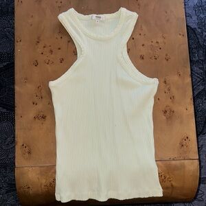 Agolde Cream Ribbed Cut Out Tank Top